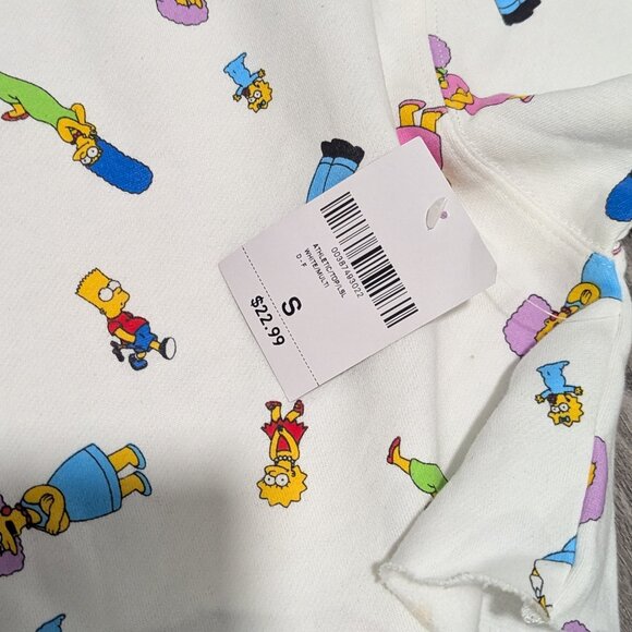 The Simpsons Cropped Sweatshirt – Retro Cartoon Graphic – Size S - NWT - Picture 5 of 5